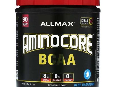 AllMax Nutrition Aminocore BCAA, Blue Raspberry - 945 grams For Sale