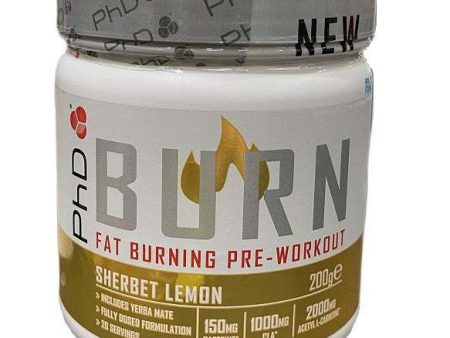 PhD Burn Pre-Workout, Sherbet Lemon - 200 grams Sale