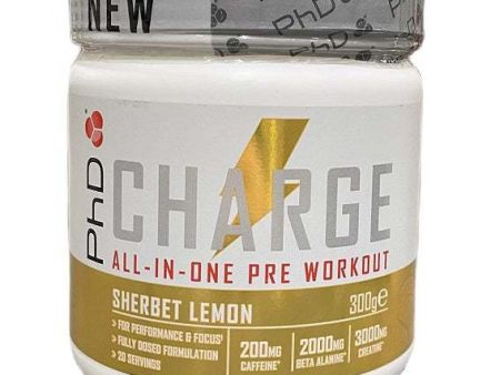 PhD Charge All-In-One Pre-Workout, Sherbet Lemon - 300 grams For Sale