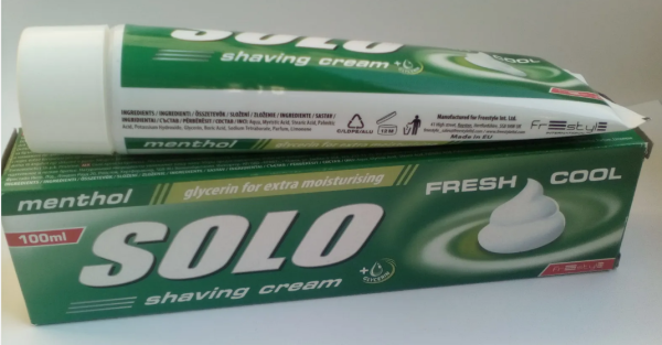 Shaving Cream SOLO - fresh cool (menthol) , 100 ml. Fashion