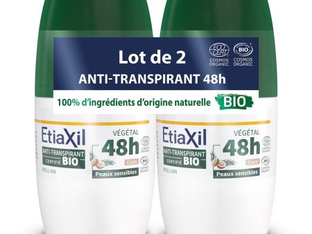 Etiaxil Antiperspirant Organic Coco Plant Roll-on Deodorant Sensitive Skin 2x 50ml (1.69fl oz) Online Sale