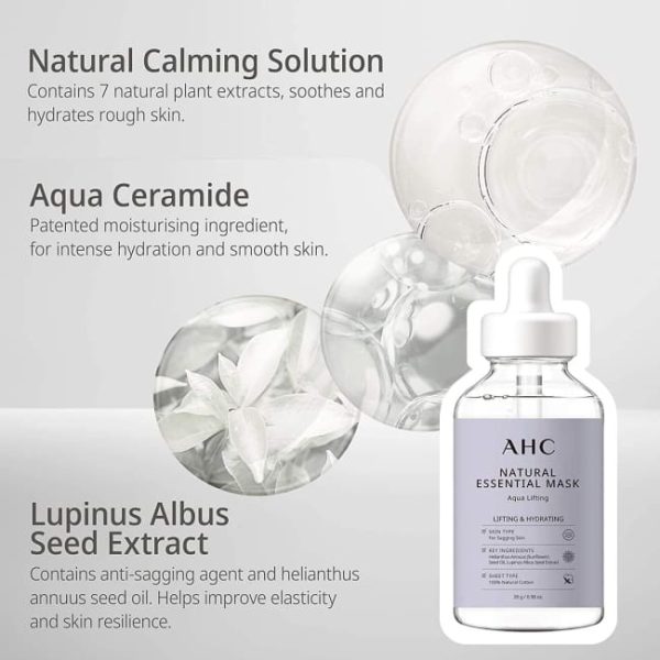 AHC Natural Essential Mask Aqua Lifting - 5 Pack For Sale