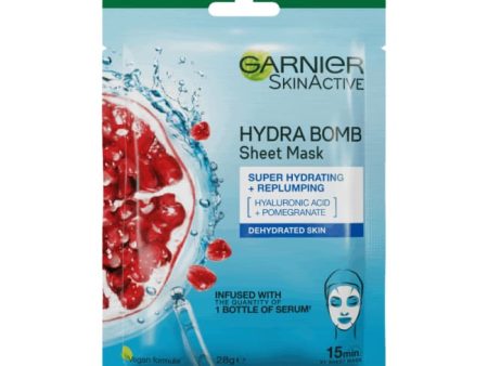 Garnier Skin Active Hydra Bomb Hyaluronic Acid Pomegranate Hydrating Sheet Mask Fashion