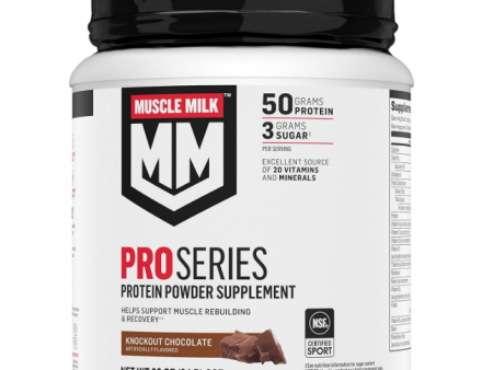 Muscle Milk Pro Series Protein Powder Supplement,Knockout Chocolate,2 Pound,11 Servings,50g Protein,3g Sugar,20 Vitamins & Minerals,NSF Certified for Sport,Workout Recovery,Packaging May Vary For Sale