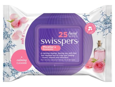 Swisspers Micellar And Rosewater Facial Wipes - 25 Pack Online now