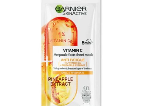 Garnier Skin Active Vitamin C Anti-Fatigue Ampoule Face Sheet Mask - Pineapple Extract For Sale