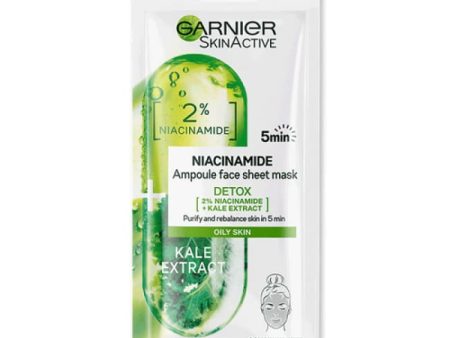 Garnier Skin Active Niacinamide Detox Ampoule Face Sheet Mask - Kale Extract For Cheap