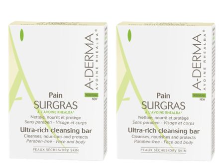 A-Derma Rhealba oats Ultra-rich Cleansing Oats Bar 100g x2 (3.53oz x2) Cheap