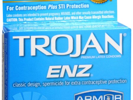 TROJAN ENZ Spermicidal Lubricant Latex Condoms Online Hot Sale