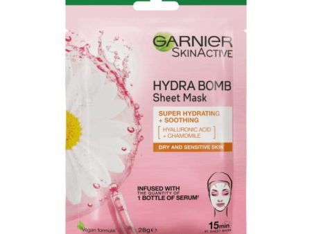 Garnier Skin Active Hydra Bomb Hyaluronic Acid Chamomile Soothing Sheet Mask Online now