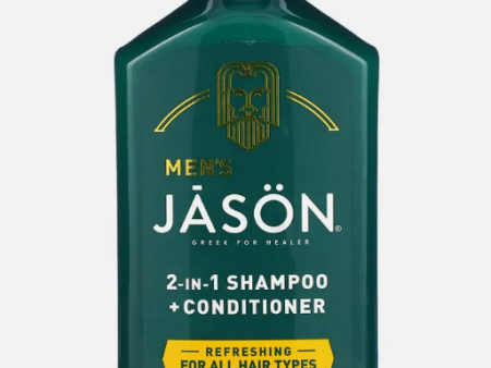 Jason Men s, 2-In-1 Shampoo + Conditioner, All Hair Types, Citrus + Ginger, 12 fl oz For Sale