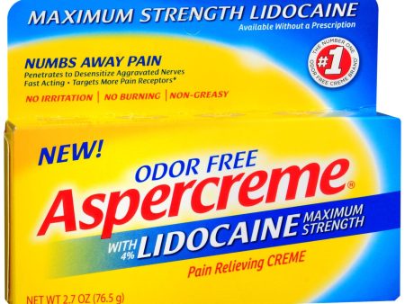 ASPERCREME Pain Relieving Creme with Lidocaine Maximum Strength Cheap