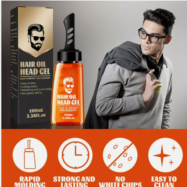 2024 Hair Oil Head Gel, Hair Gel for Men, 2 in 1 Hair Wax Comb BEST for Men USA Online now