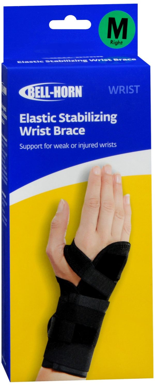 Bell-Horn Elastic Stabilizing Wrist Brace Black Medium Right 191M For Sale