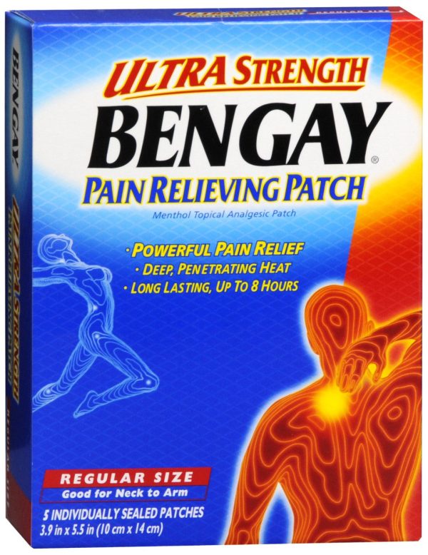 BENGAY Pain Relieving Patches Ultra Strength Regular Size Online now