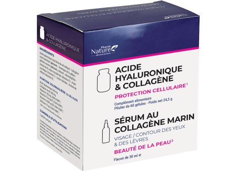 Acide hyaluronique & collagène + Sérum au Collagène Marin Offert 60 capsules Nature Attitude For Cheap